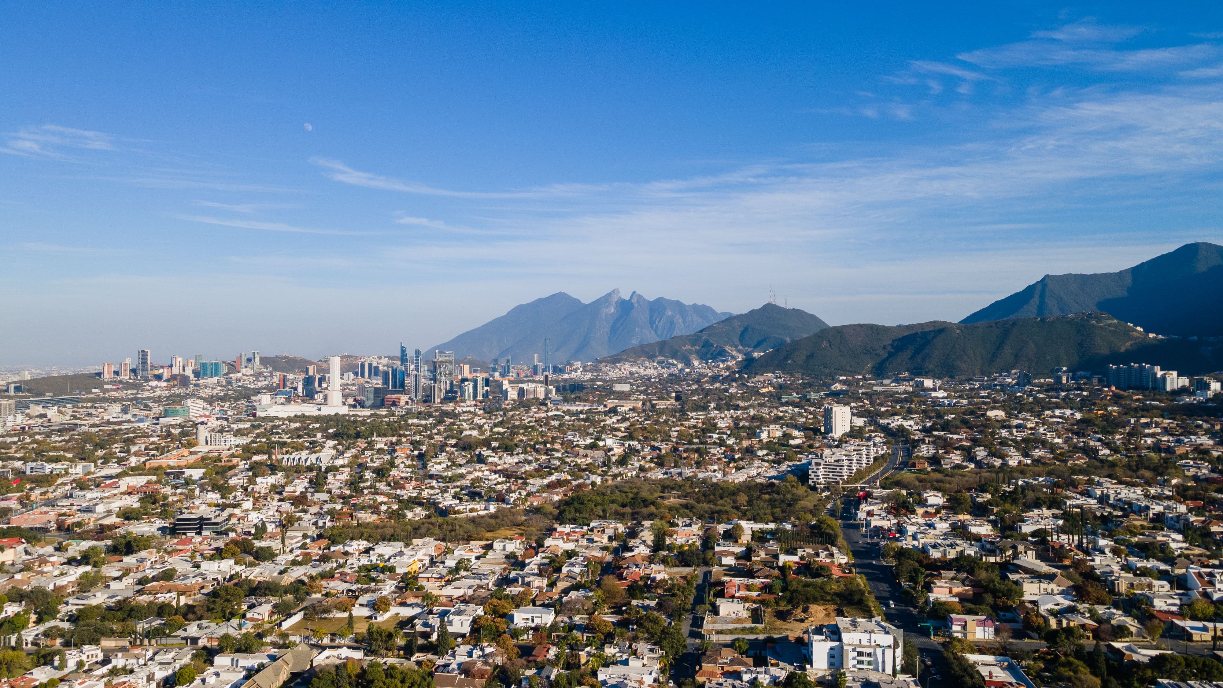 Vista aérea de colonias en Monterrey Nuevo León